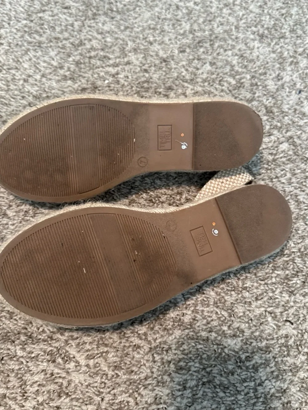 Time and Tru Tan Canvas Espadrille Slingback Flats - Women